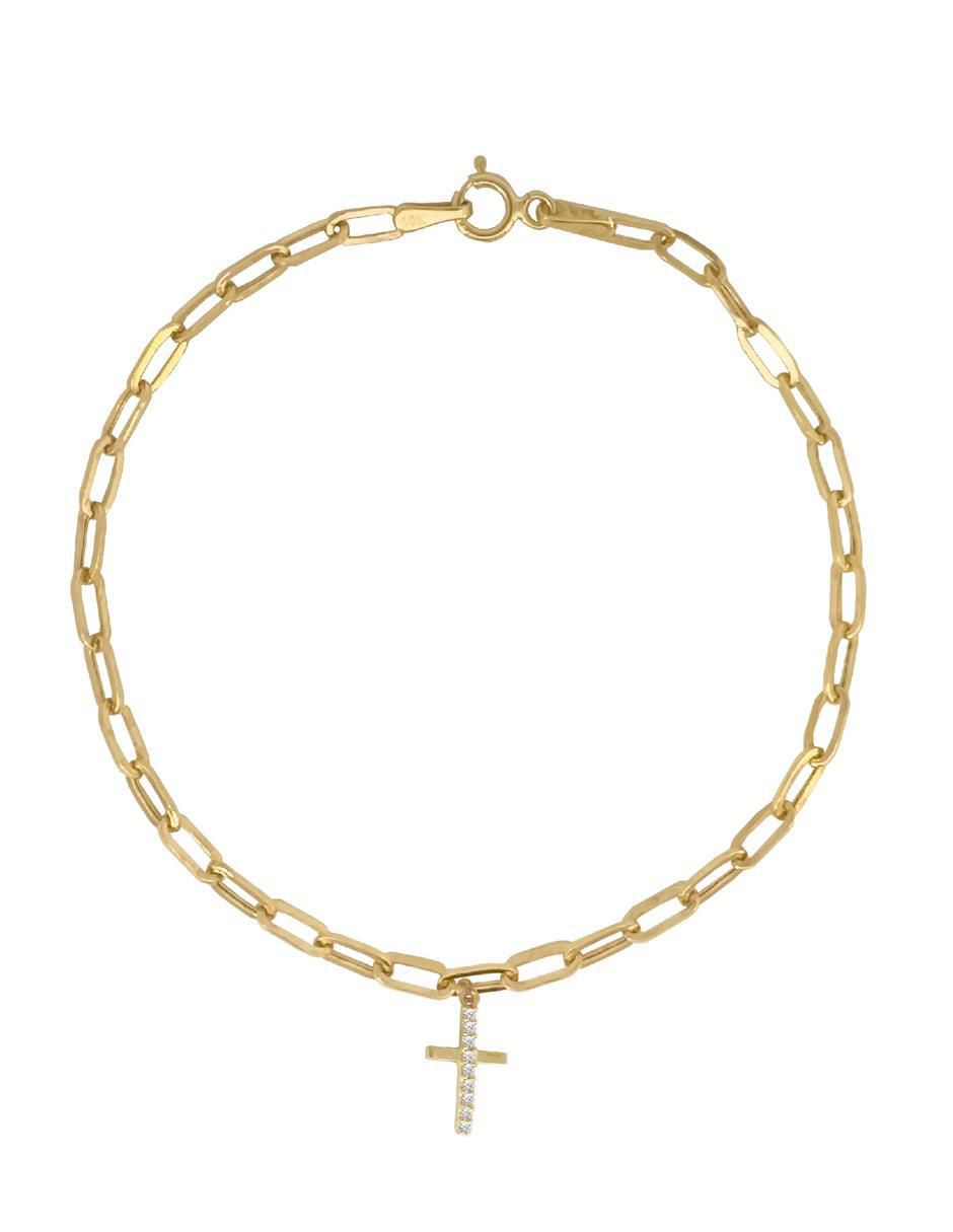 Pulsera de oro 10 K con acabado pulido Pulsera de oro 10 K con acabado pulido