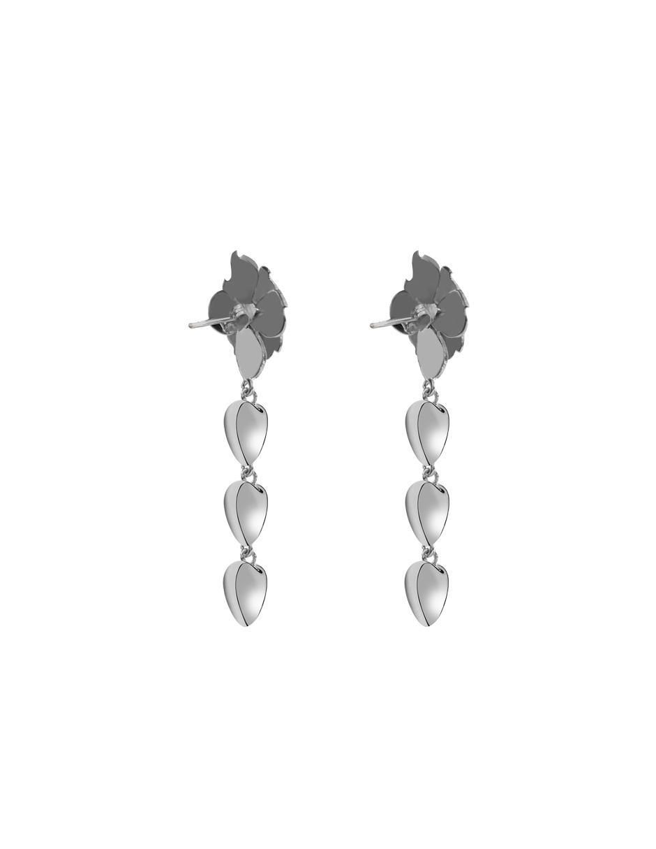 Aretes de corazón Enrique Garcia de plata P 925 con acabado plateado 3