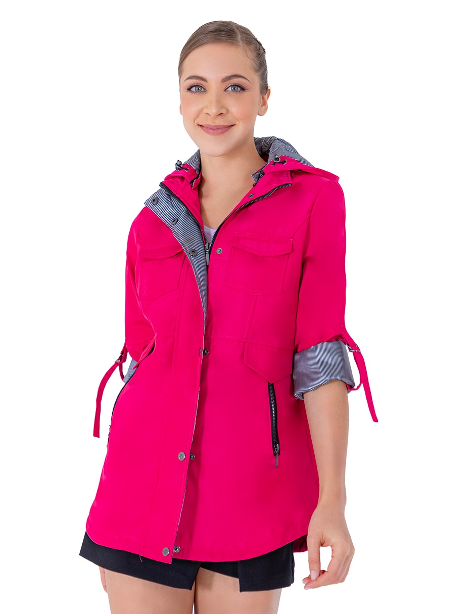 Gabardina impermeable con capucha para mujer 1