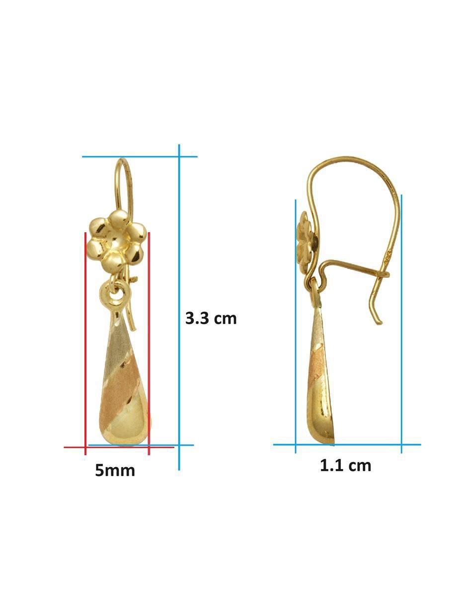 Aretes de flor de oro con acabado brillante 4
