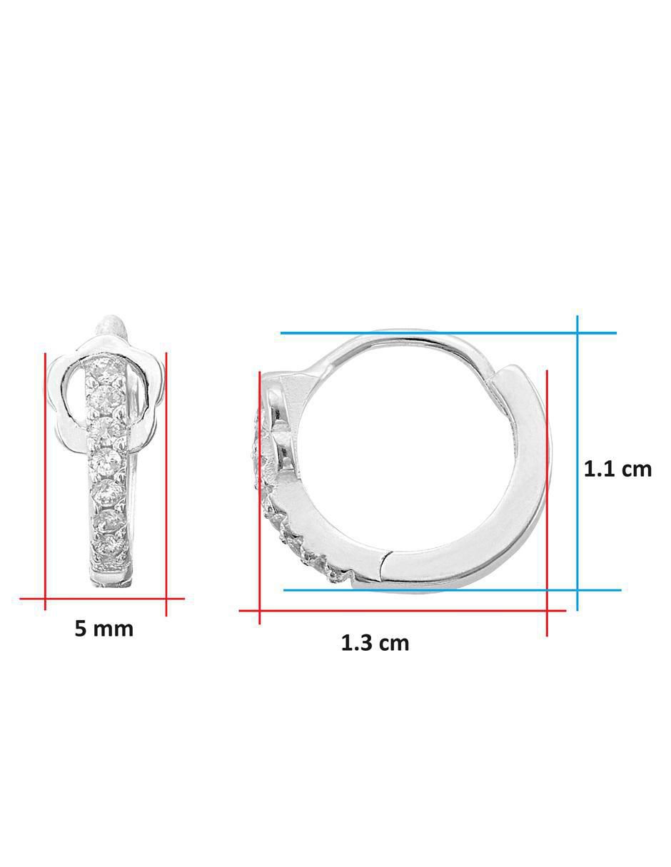 Aretes de flor de plata P 925 con acabado brillante zirconia 4