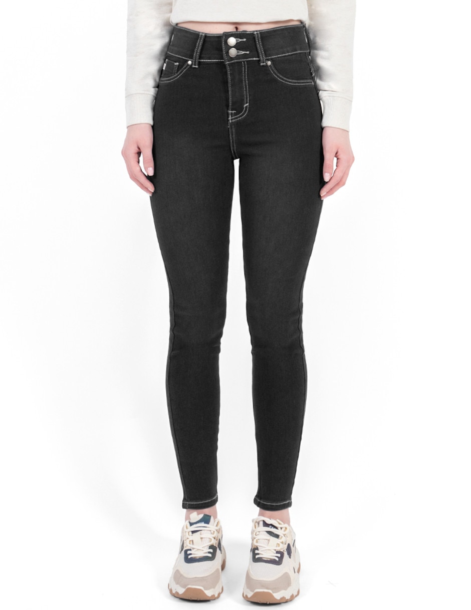 Jeans skinny corte cintura para mujer