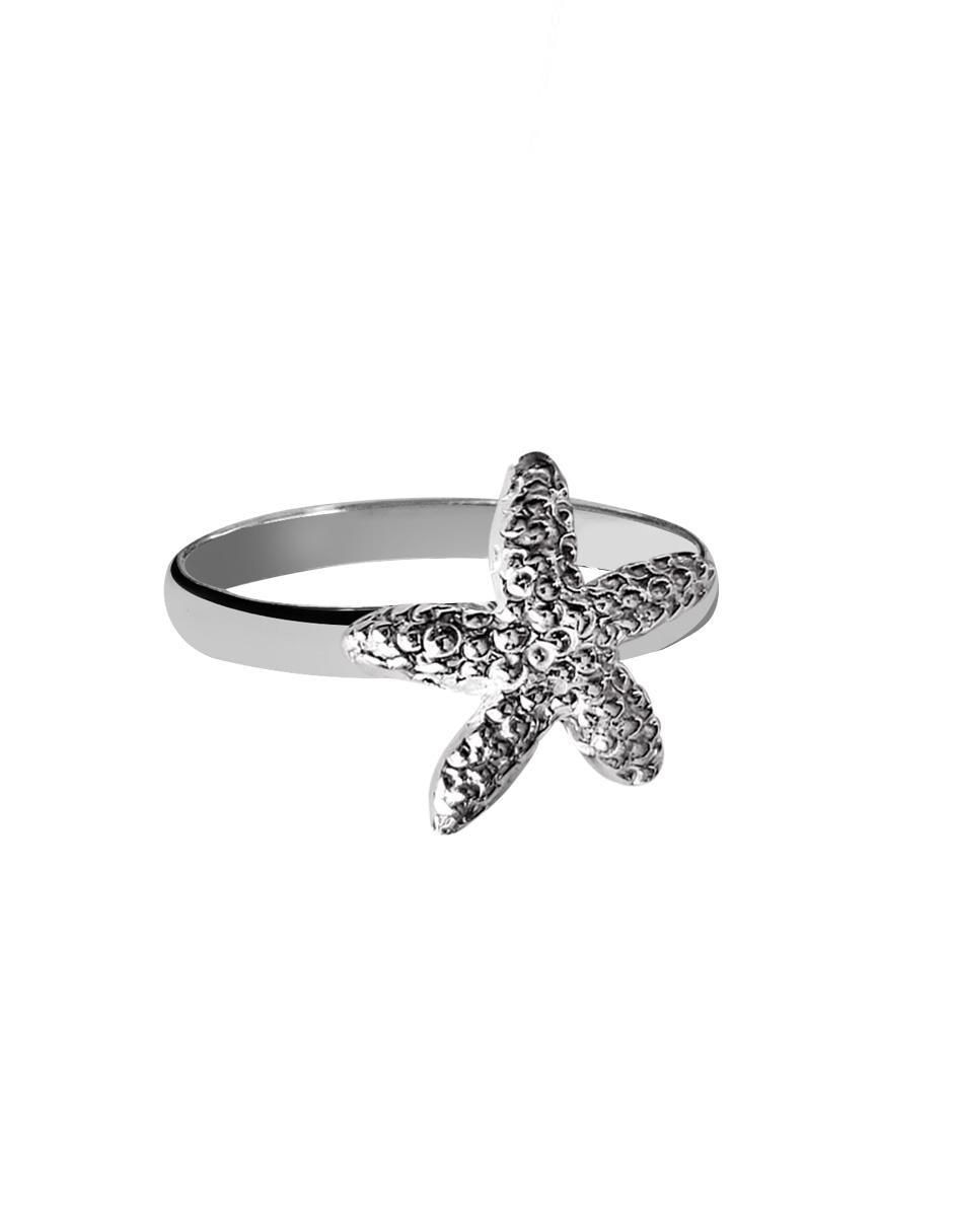 Anillo de estrella P 925 de plata brillante