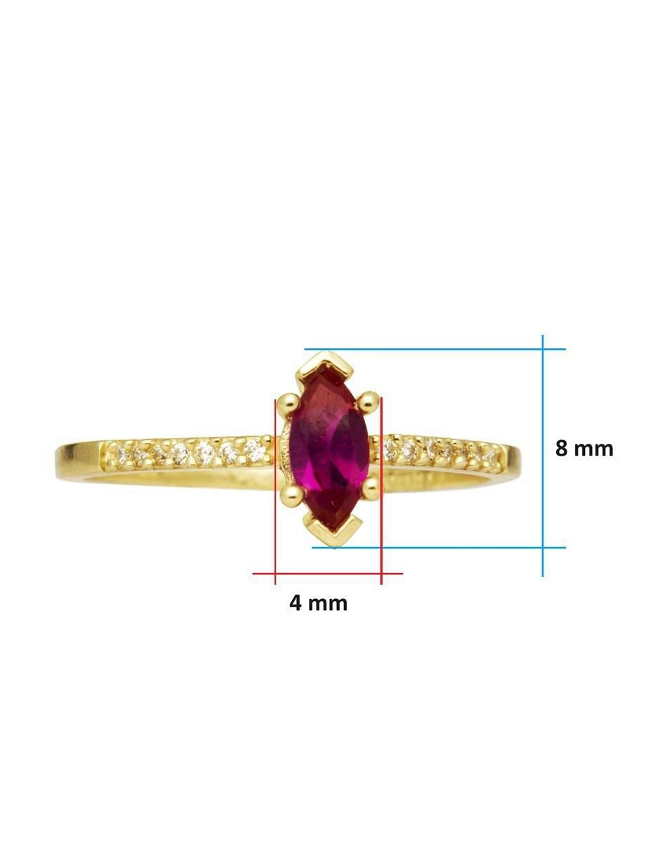 Anillo ovalado 10 k de oro zirconia pulido 5