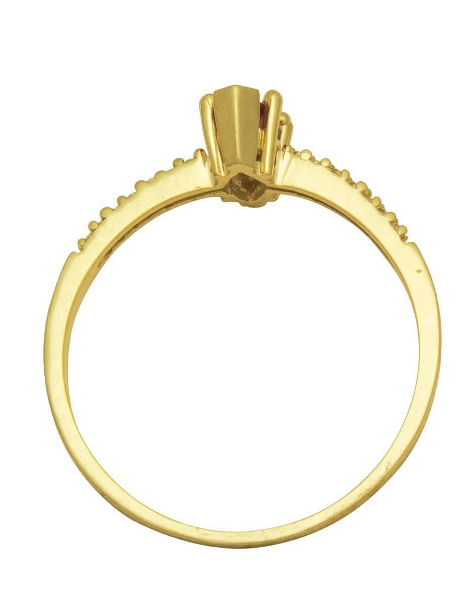Anillo ovalado 10 k de oro zirconia pulido 3