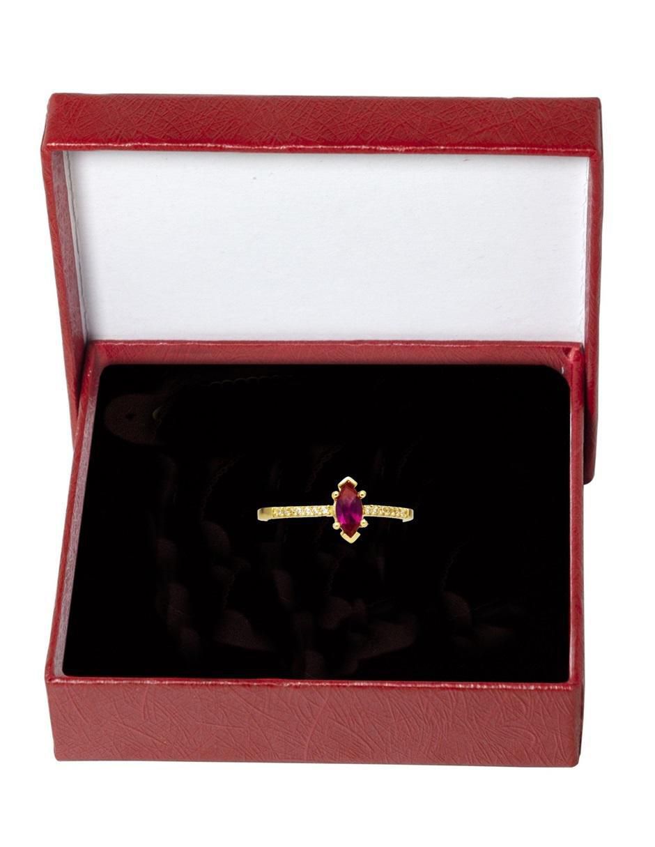 Anillo ovalado 10 k de oro zirconia pulido 4