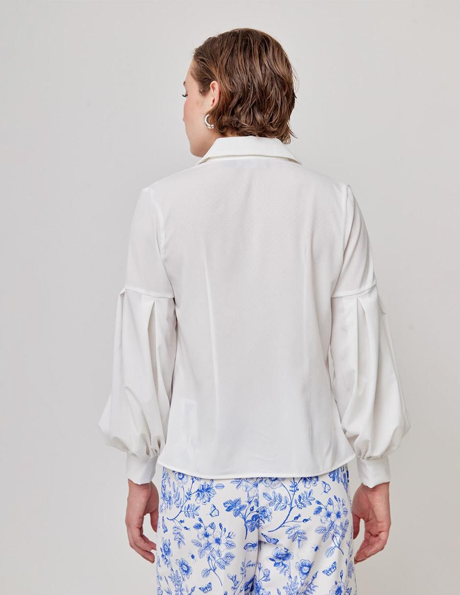 Blusa camisera manga larga para mujer 5