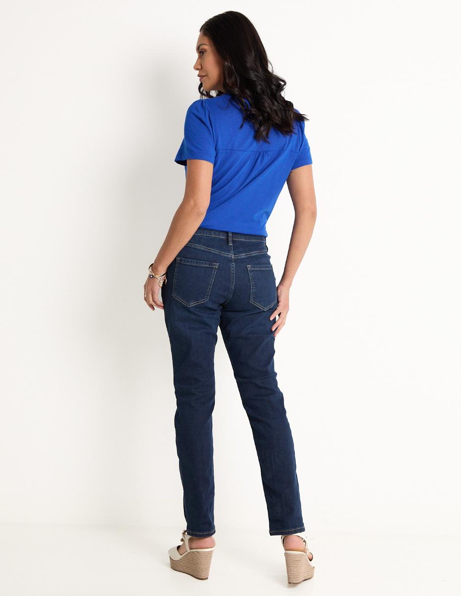 Jeans slim corte cintura para mujer 2