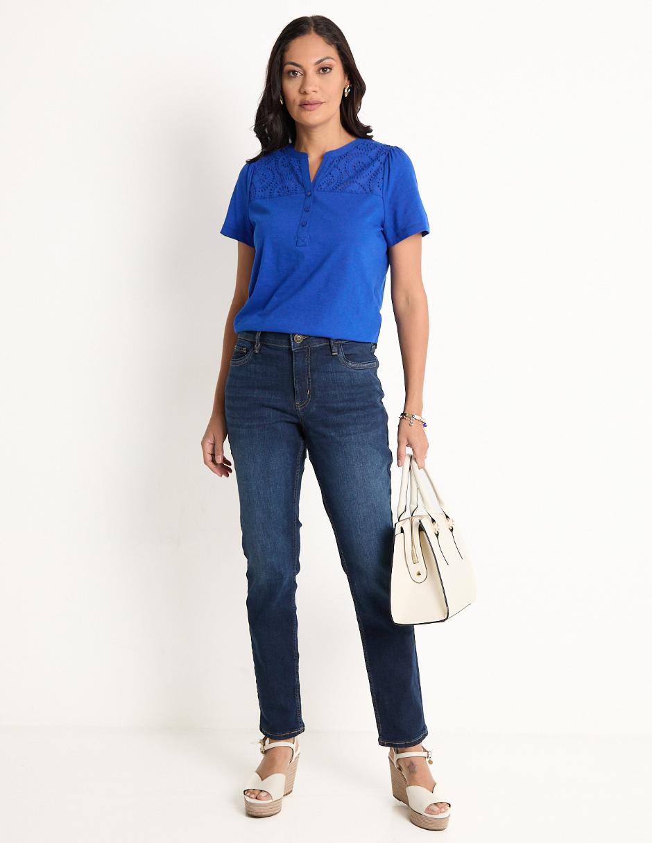 Jeans slim corte cintura para mujer 3