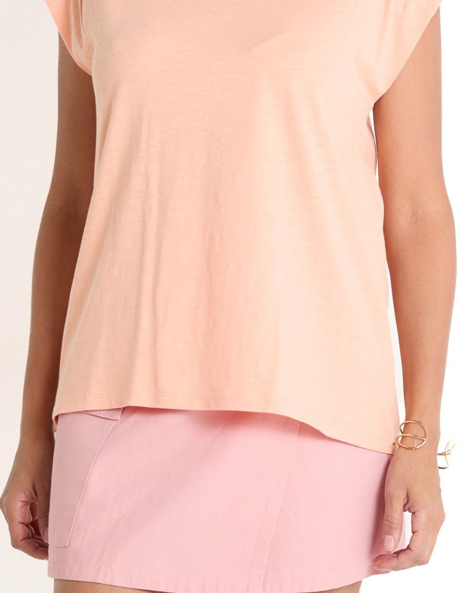 Playera manga corta cuello V para mujer 5