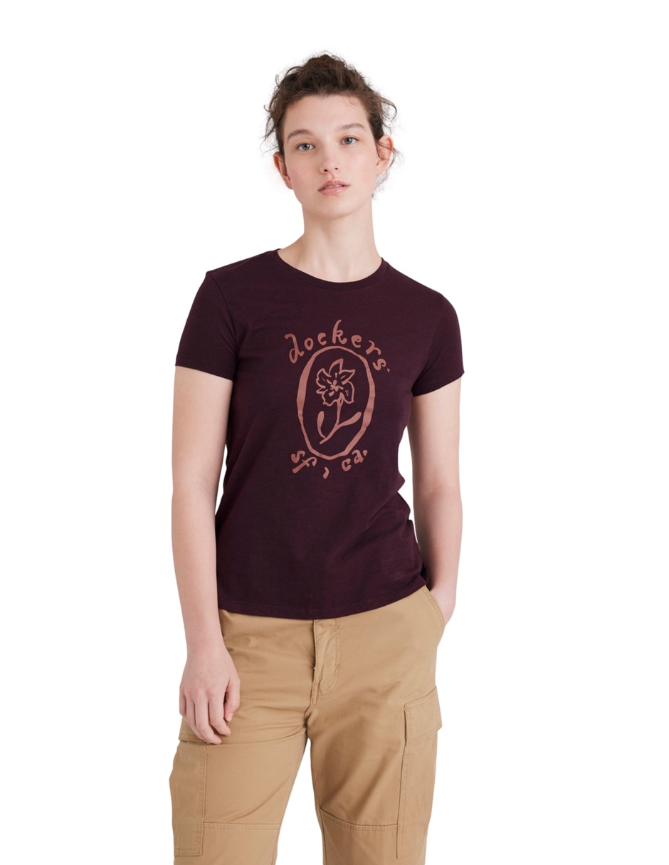 Playera manga corta Graphic Tee cuello redondo para mujer 1