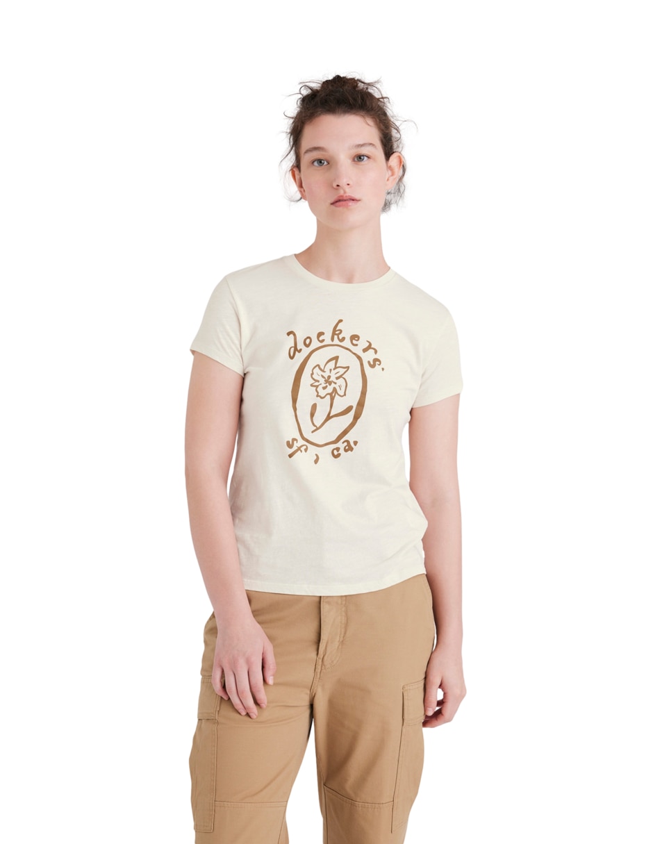 Playera manga corta Graphic Tee cuello redondo para mujer 1