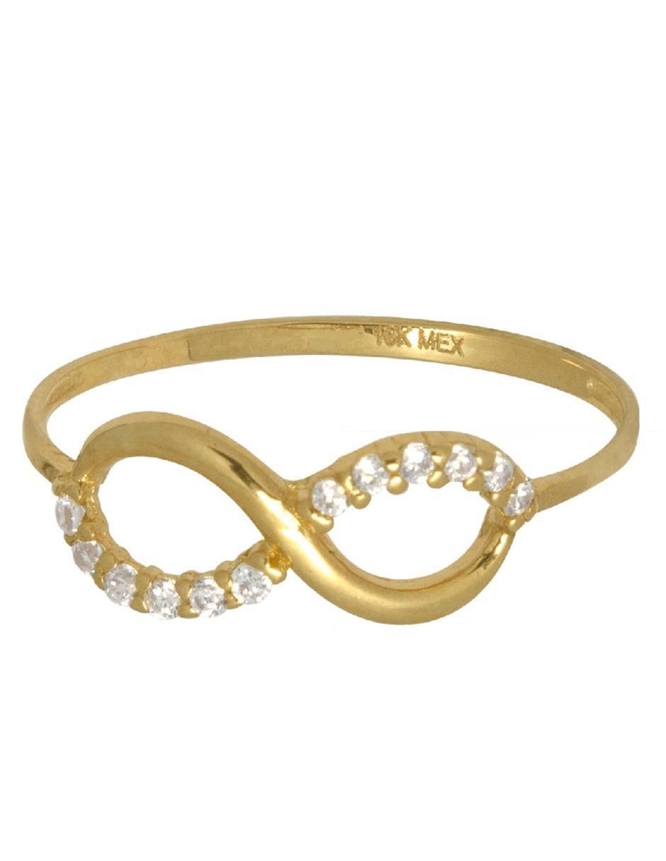 Anillo de infinito 10 k de oro zirconia pulido Anillo de infinito 10 k de oro zirconia pulido