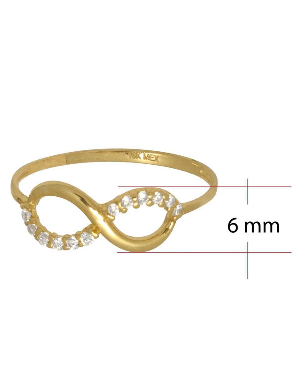 Anillo de infinito 10 k de oro zirconia pulido 5