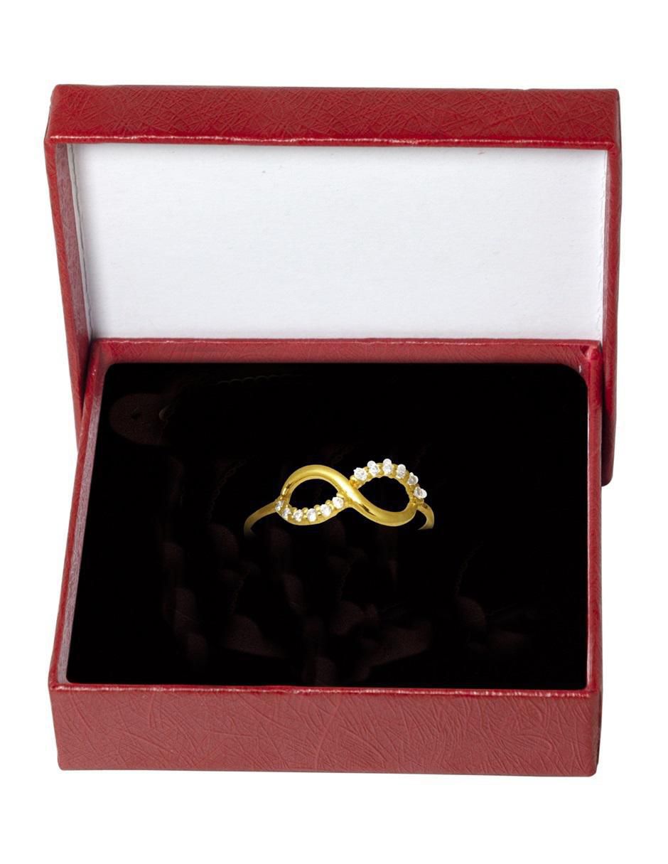 Anillo de infinito 10 k de oro zirconia pulido 3
