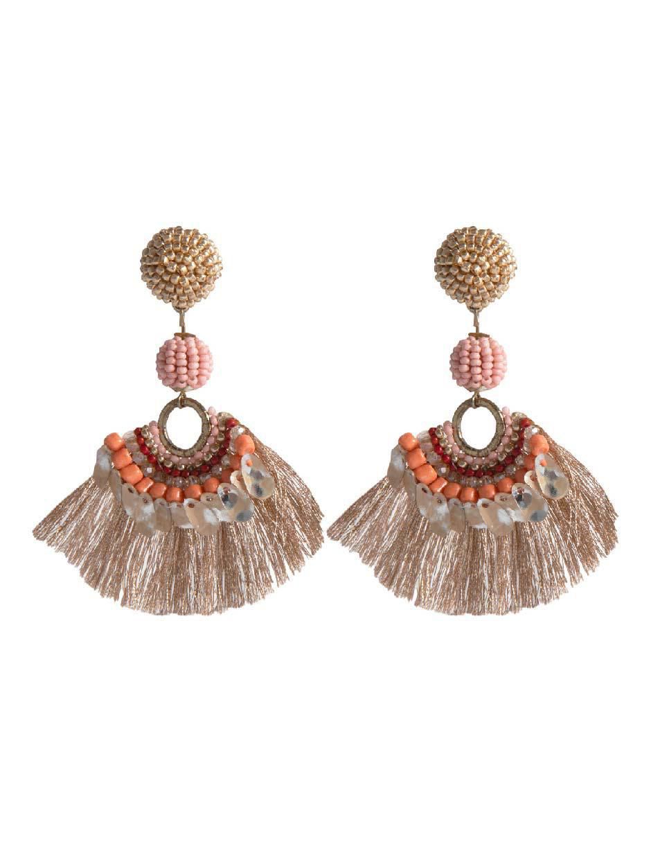 Aretes de abanico Bua con acabado brillante