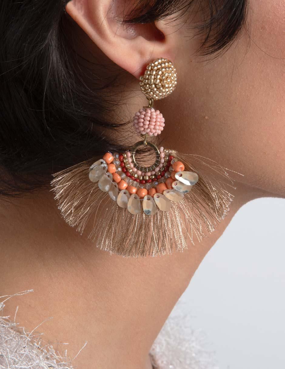 Aretes de abanico Bua con acabado brillante 3