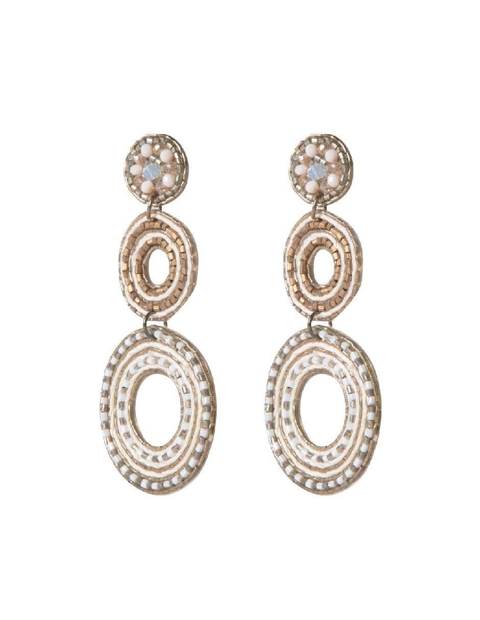 Aretes circulares Mahila con acabado brillante