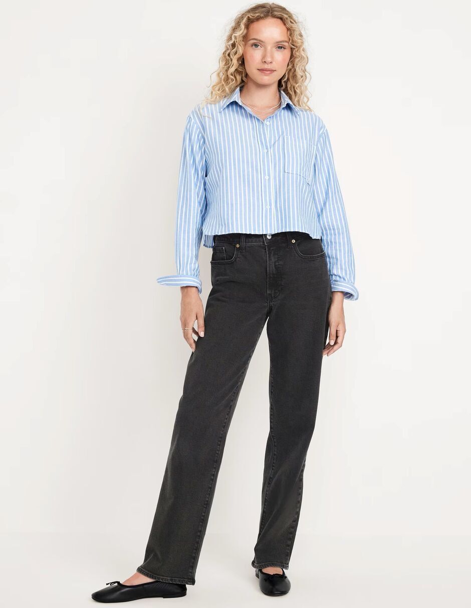 Jeans relaxed wide leg para mujer 1