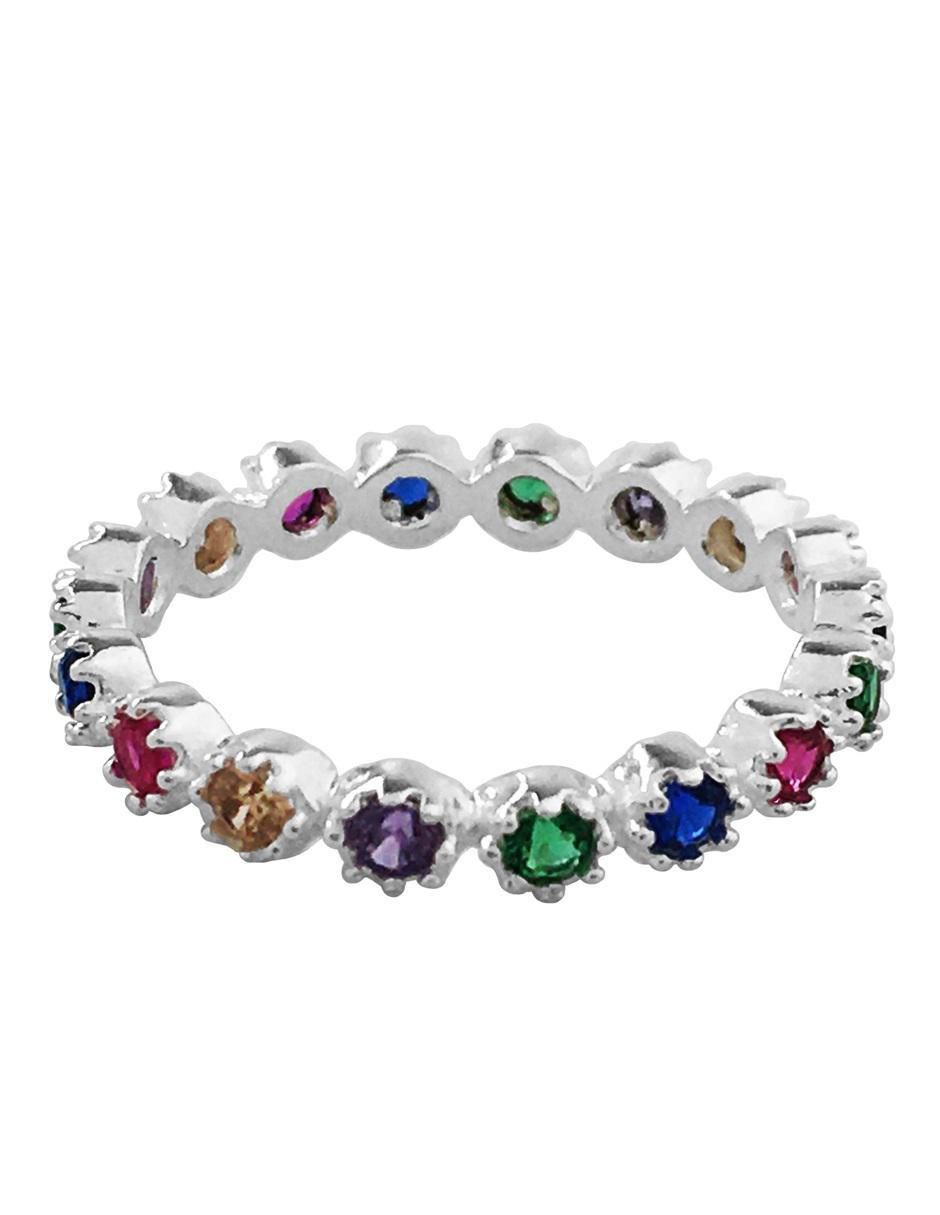 Anillo P 925 de plata zirconia pulido