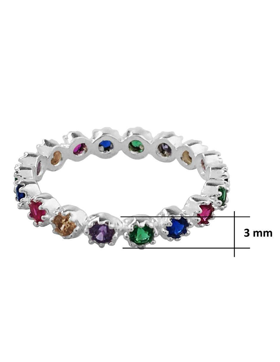 Anillo P 925 de plata zirconia pulido 7