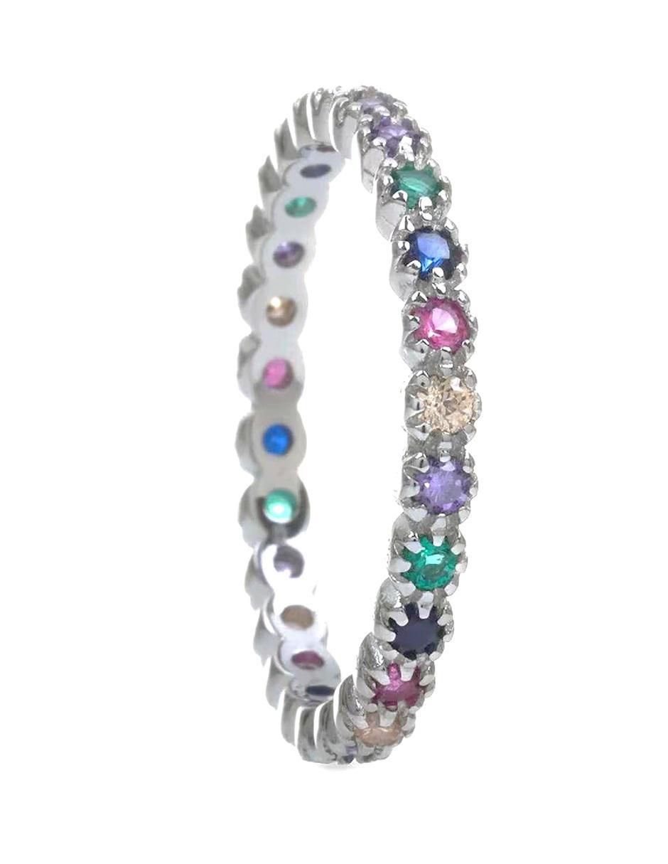 Anillo P 925 de plata zirconia pulido 4