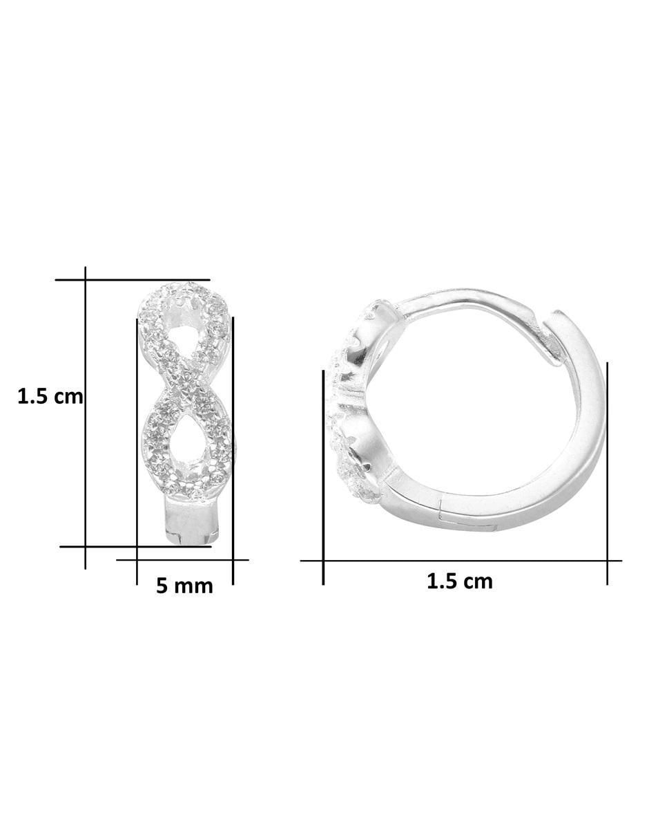 Aretes de infinito de plata P 925 con acabado brillante zirconia 5
