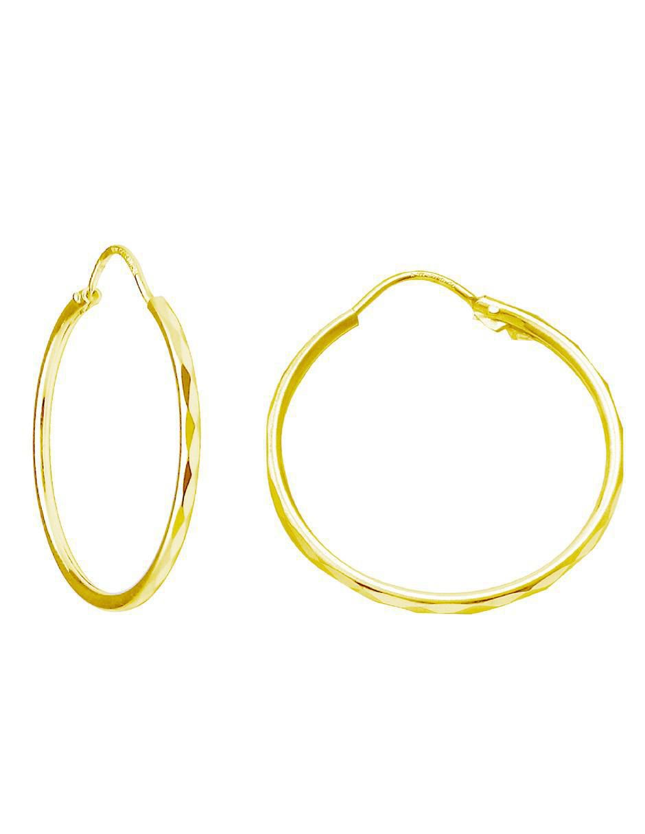 Arracadas de oro con acabado diamantado 2