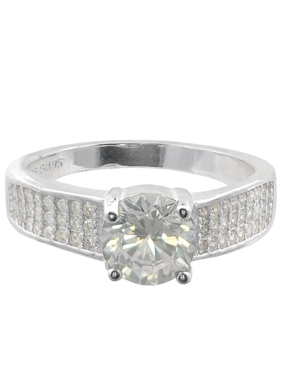 Anillo P 925 de plata zirconia pulido 1