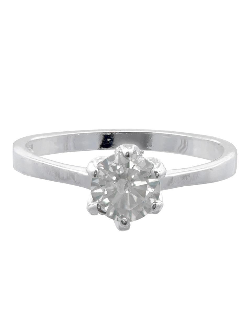 Anillo P 925 de plata zirconia pulido