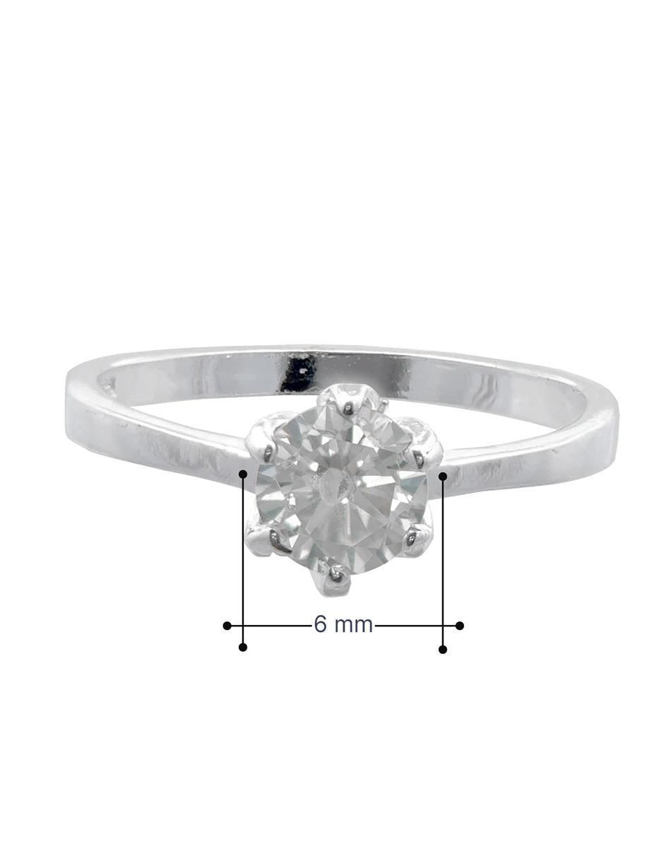 Anillo P 925 de plata zirconia pulido 6