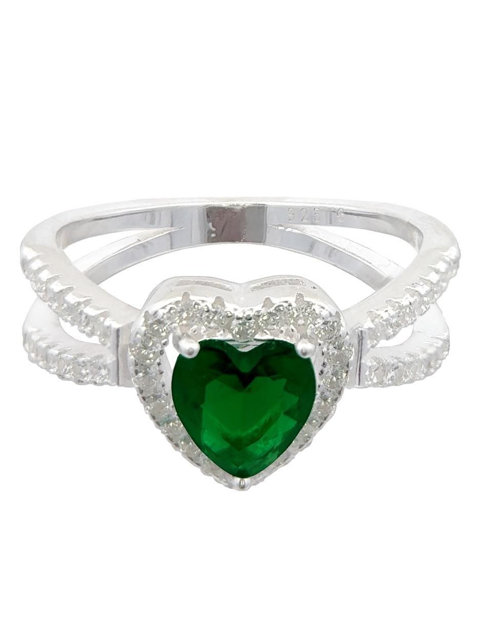 Anillo de corazón P 925 de plata zirconia pulido Anillo de corazón P 925 de plata zirconia pulido