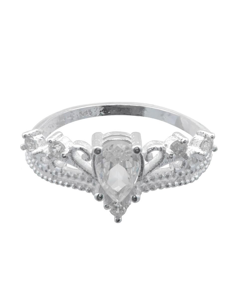 Anillo de corona P 925 de plata zirconia pulido 1
