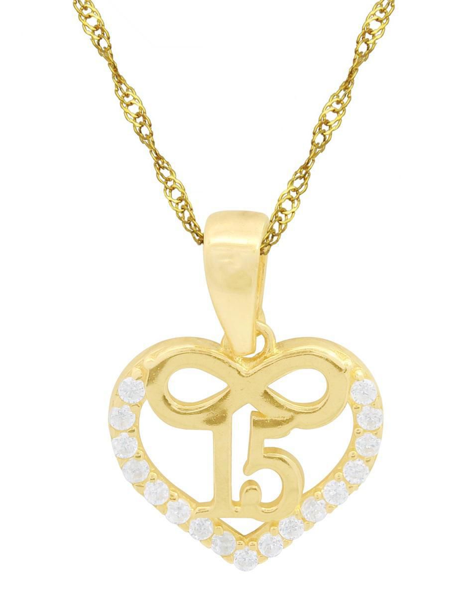 Collar de corazón de oro 10 K