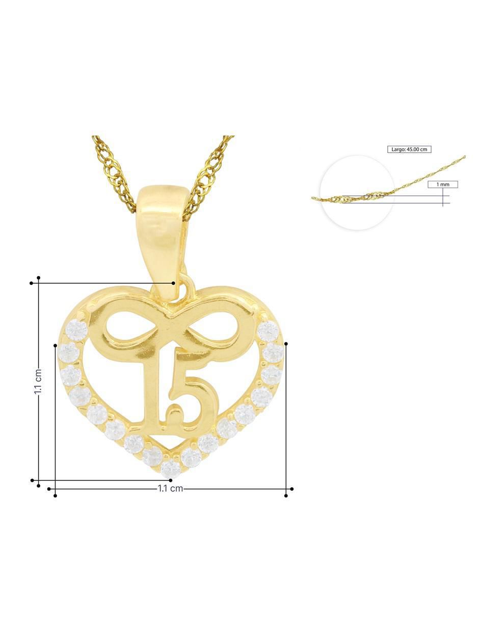 Collar de corazón de oro 10 K 6
