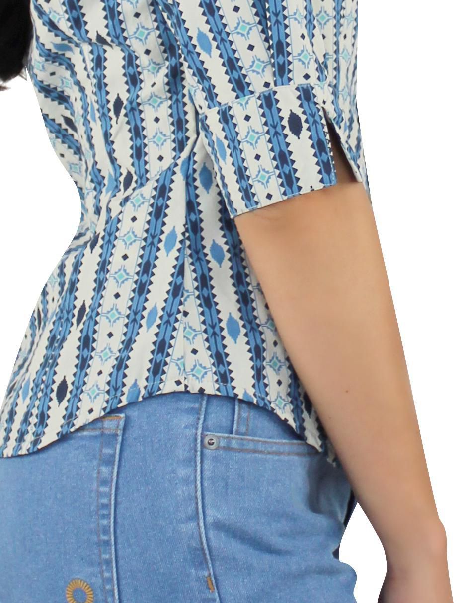 Blusa camisera manga al codo para mujer 6