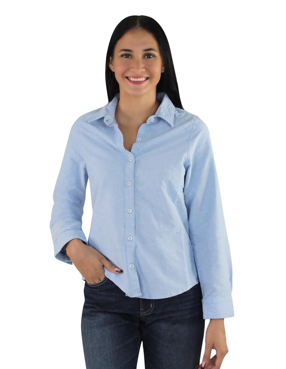 Blusa camisera manga larga para mujer