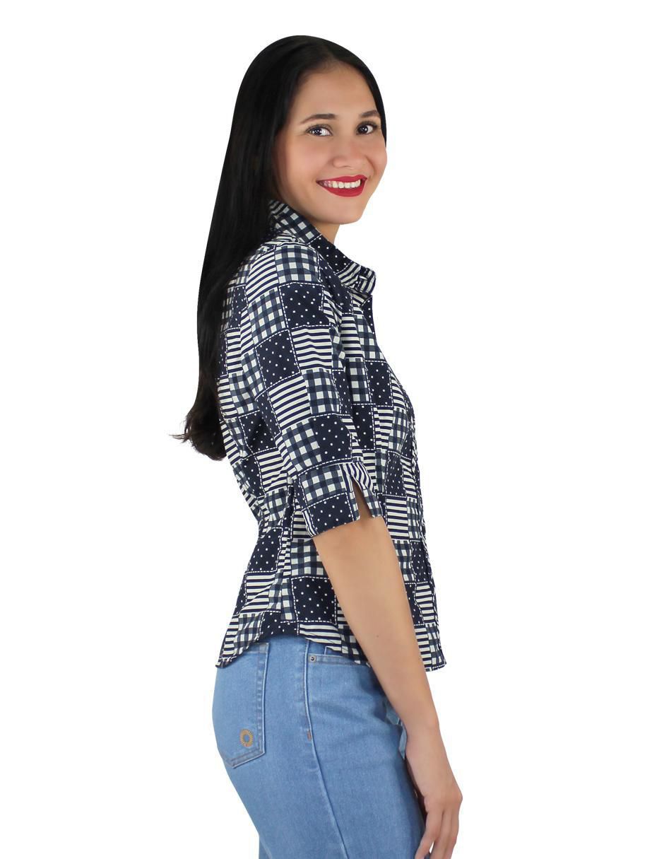 Blusa camisera manga al codo para mujer 3