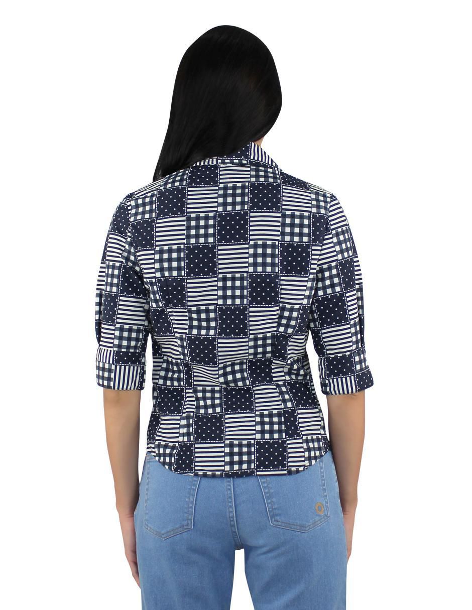Blusa camisera manga al codo para mujer 4