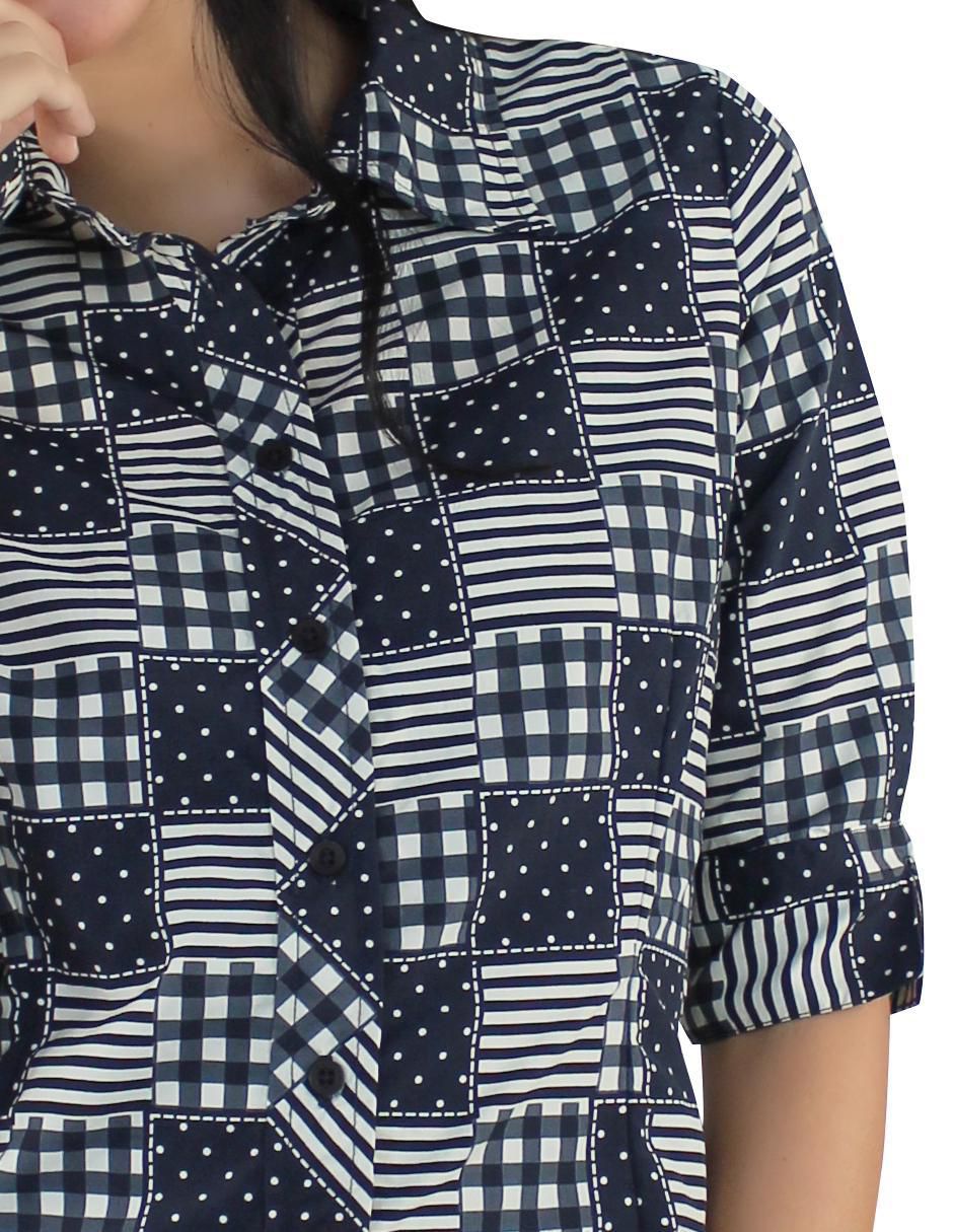 Blusa camisera manga al codo para mujer 6