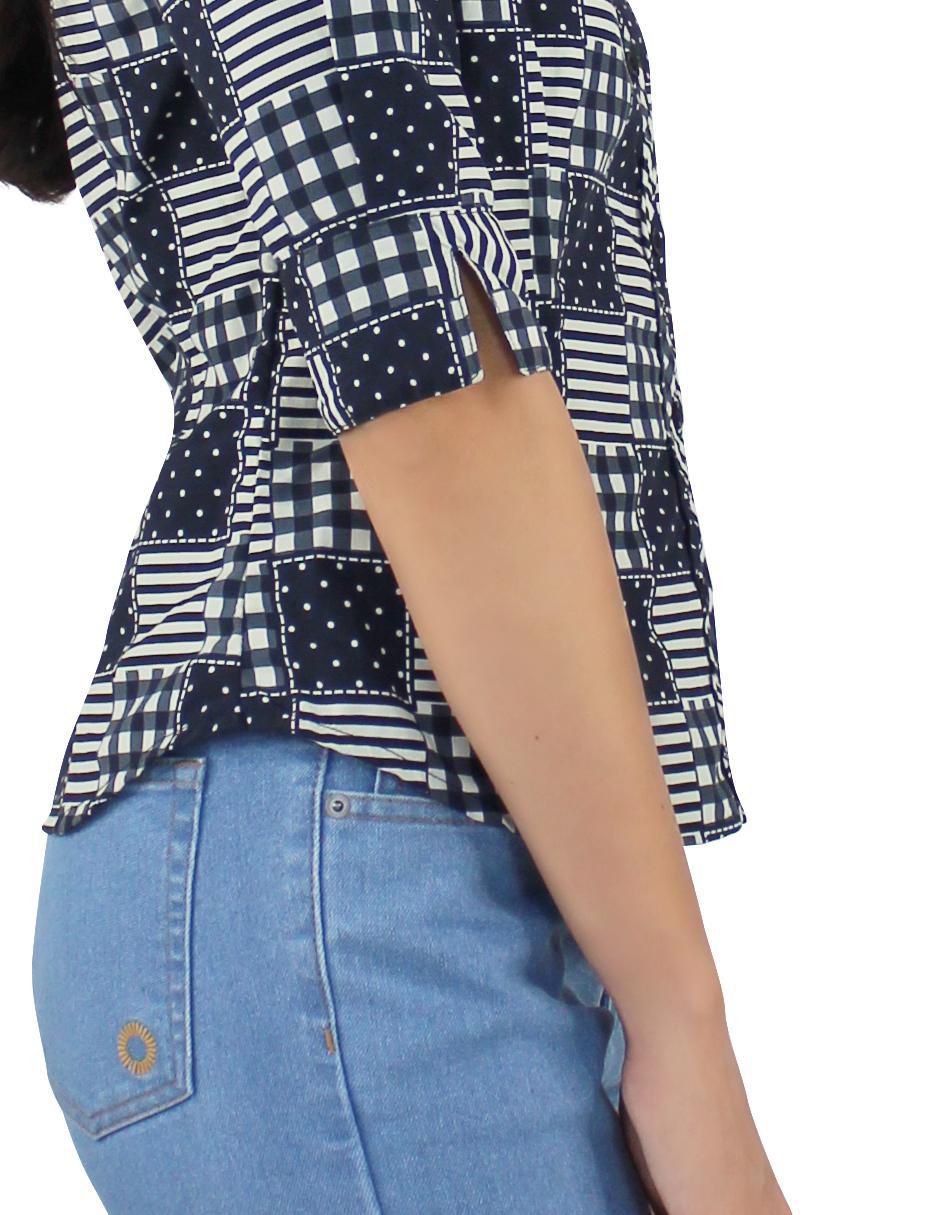 Blusa camisera manga al codo para mujer 7