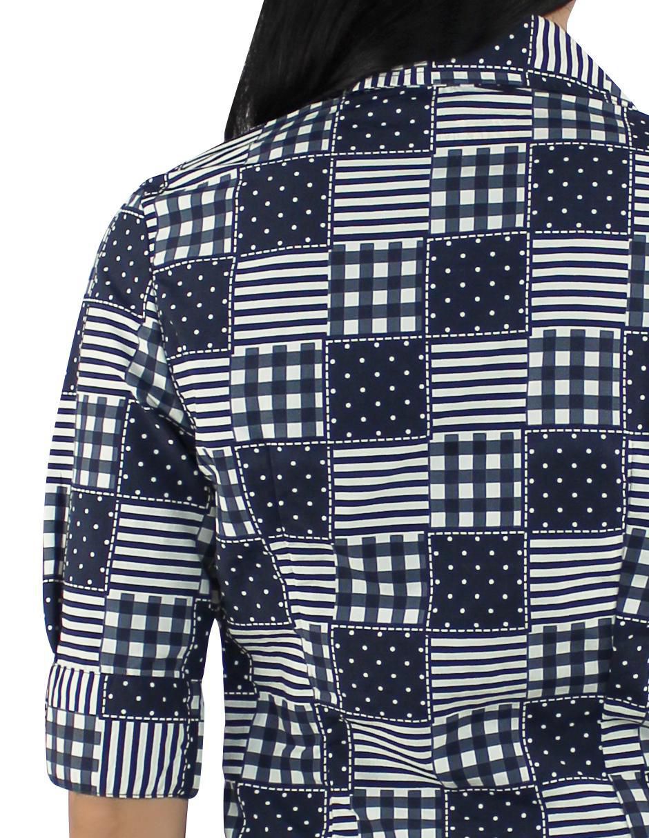 Blusa camisera manga al codo para mujer 8