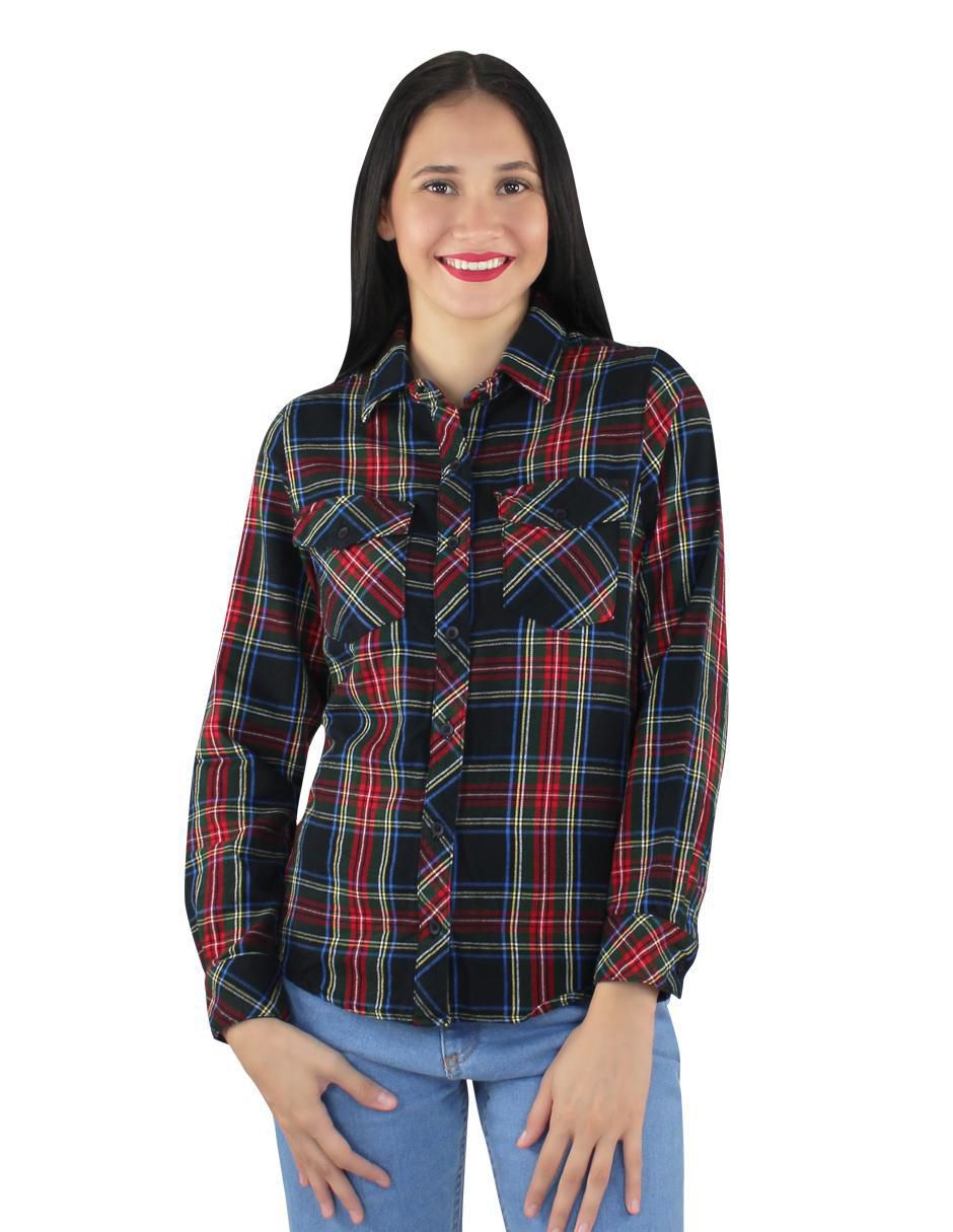 Blusa camisera manga larga para mujer