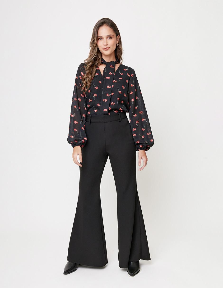 Pantalón acampanado amplio para mujer