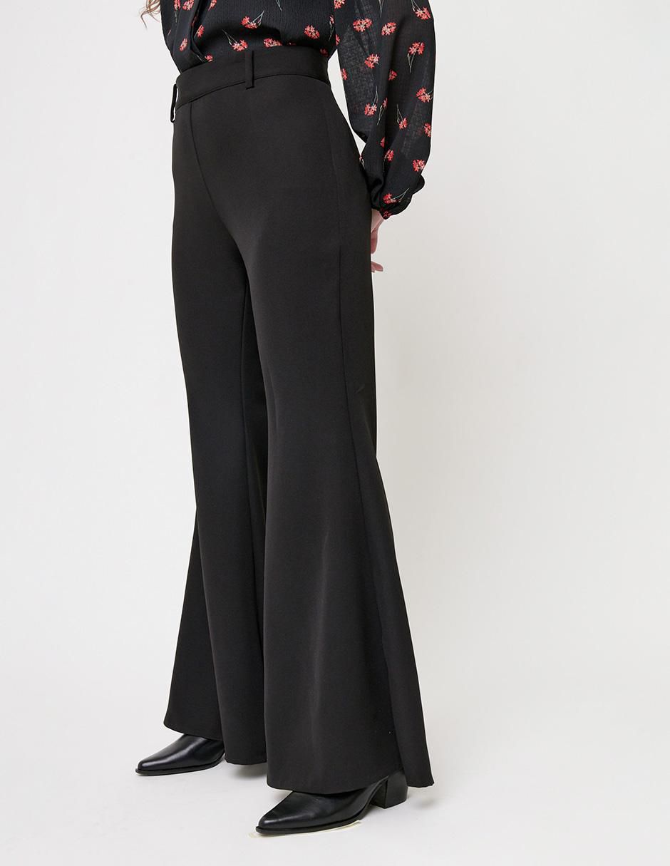 Suburbia Pantalon Negro Mezclilla Mujer Pantalon Acampanado