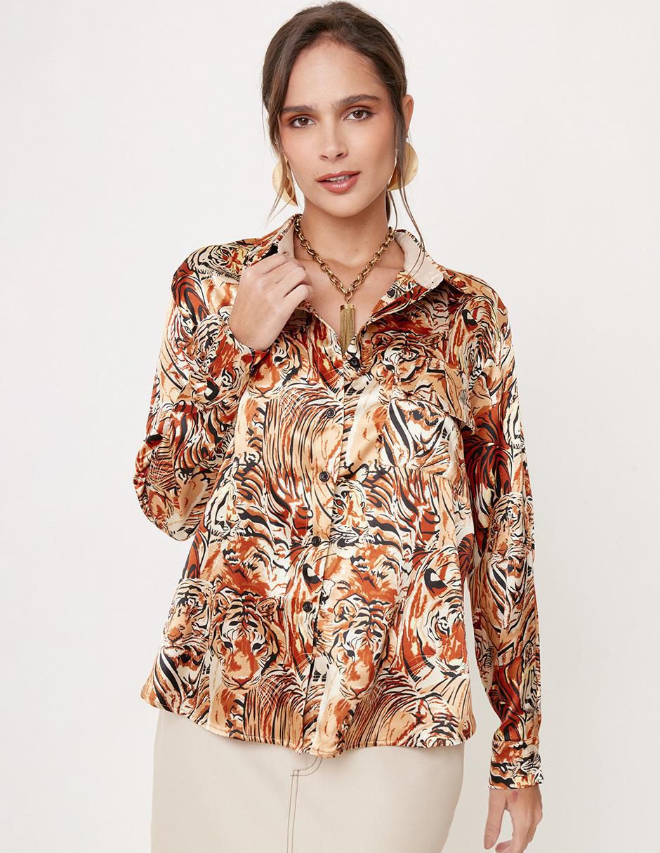 Blusa camisera manga larga para mujer 1