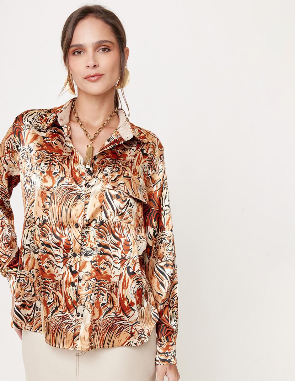 Blusa camisera manga larga para mujer 2