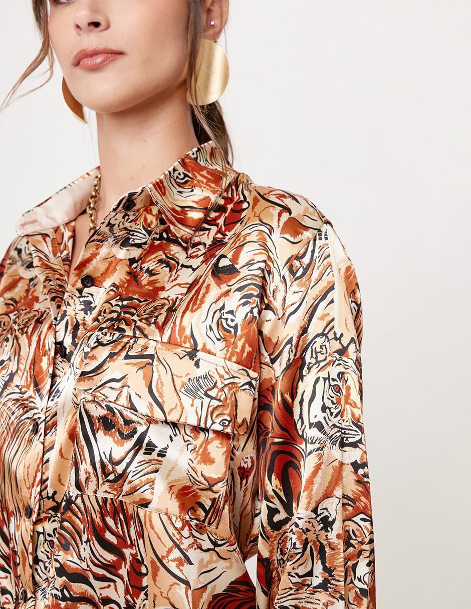 Blusa camisera manga larga para mujer 4