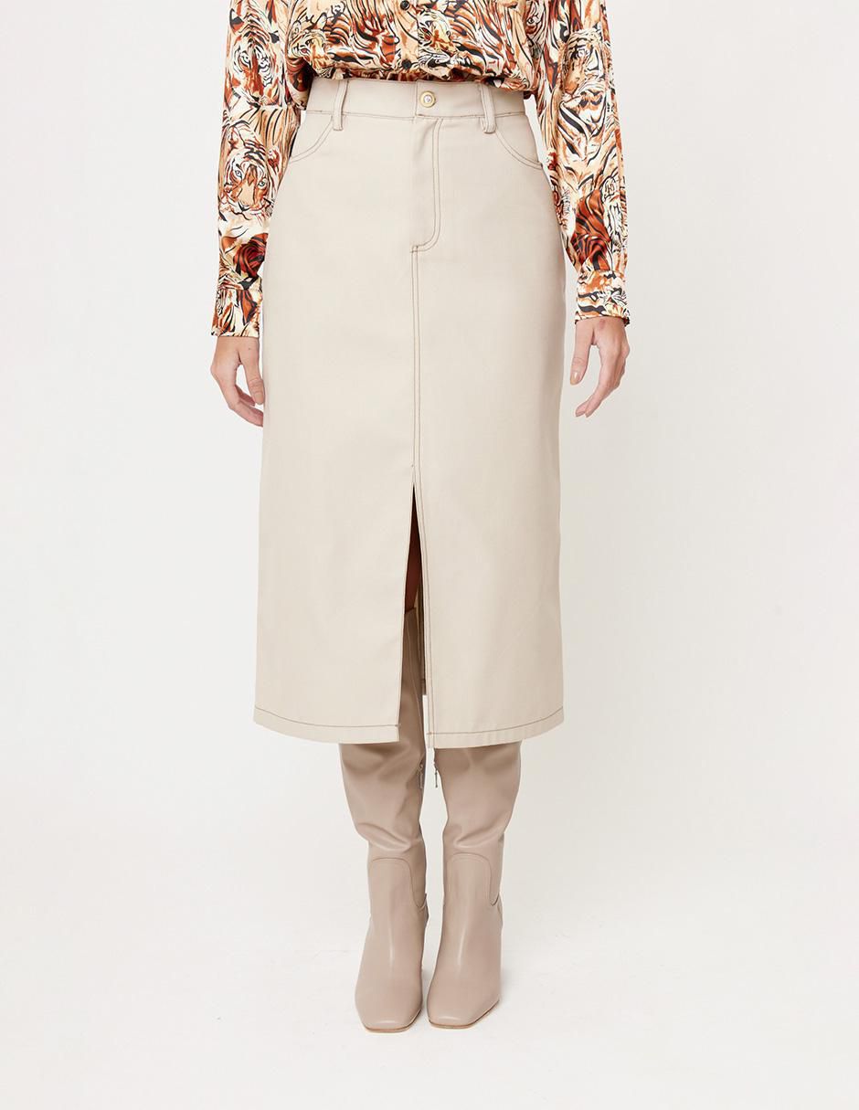 Falda midi pretina