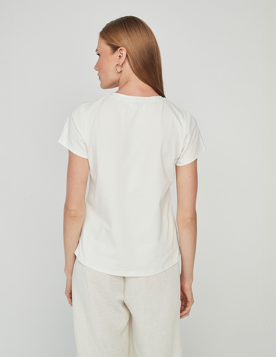 Playera manga corta cuello redondo para mujer 2